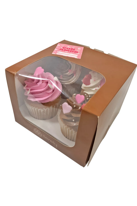 Caja cupcakes x4 amor y amistad - Terely